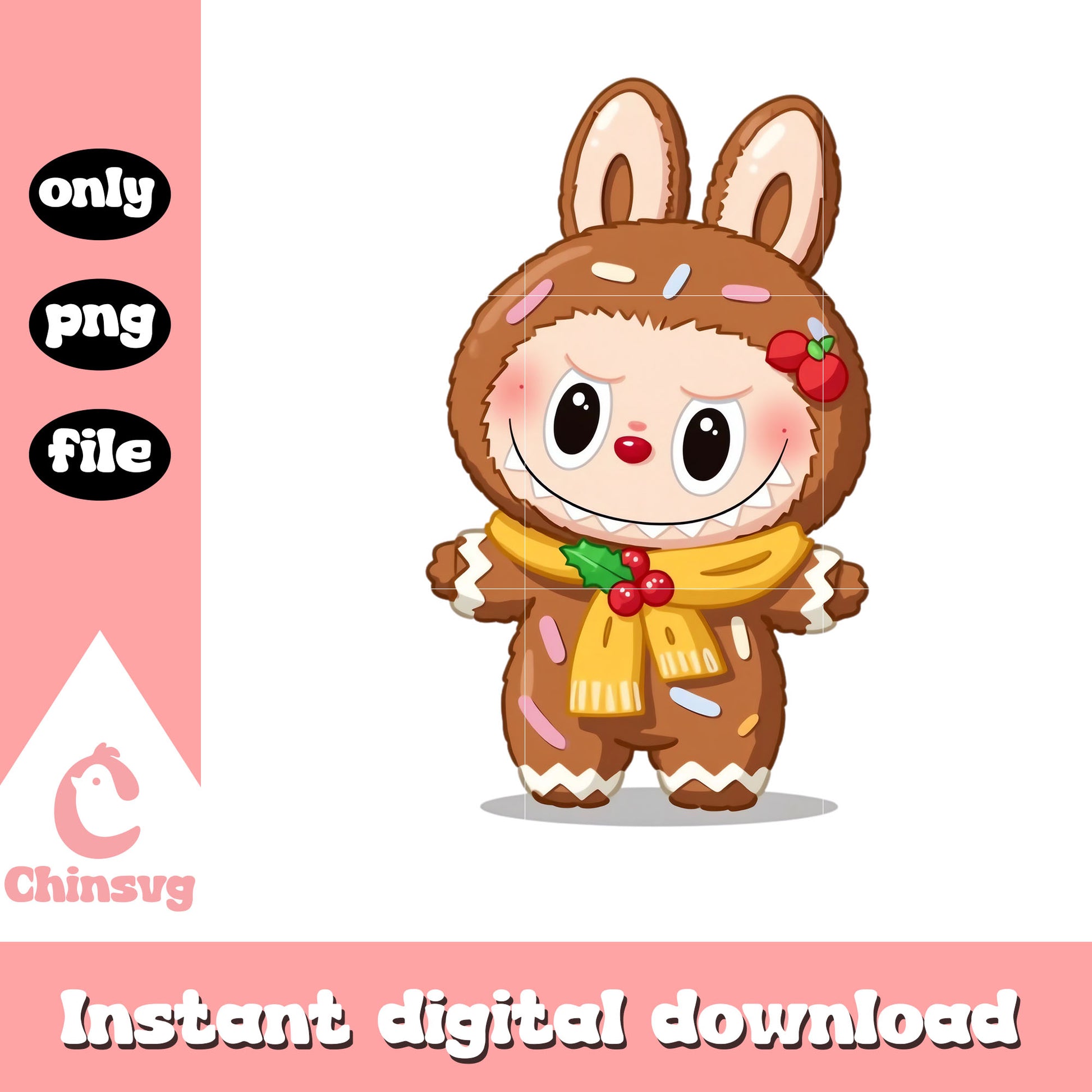 Monster labubu cosplay donut png, custome labubu png