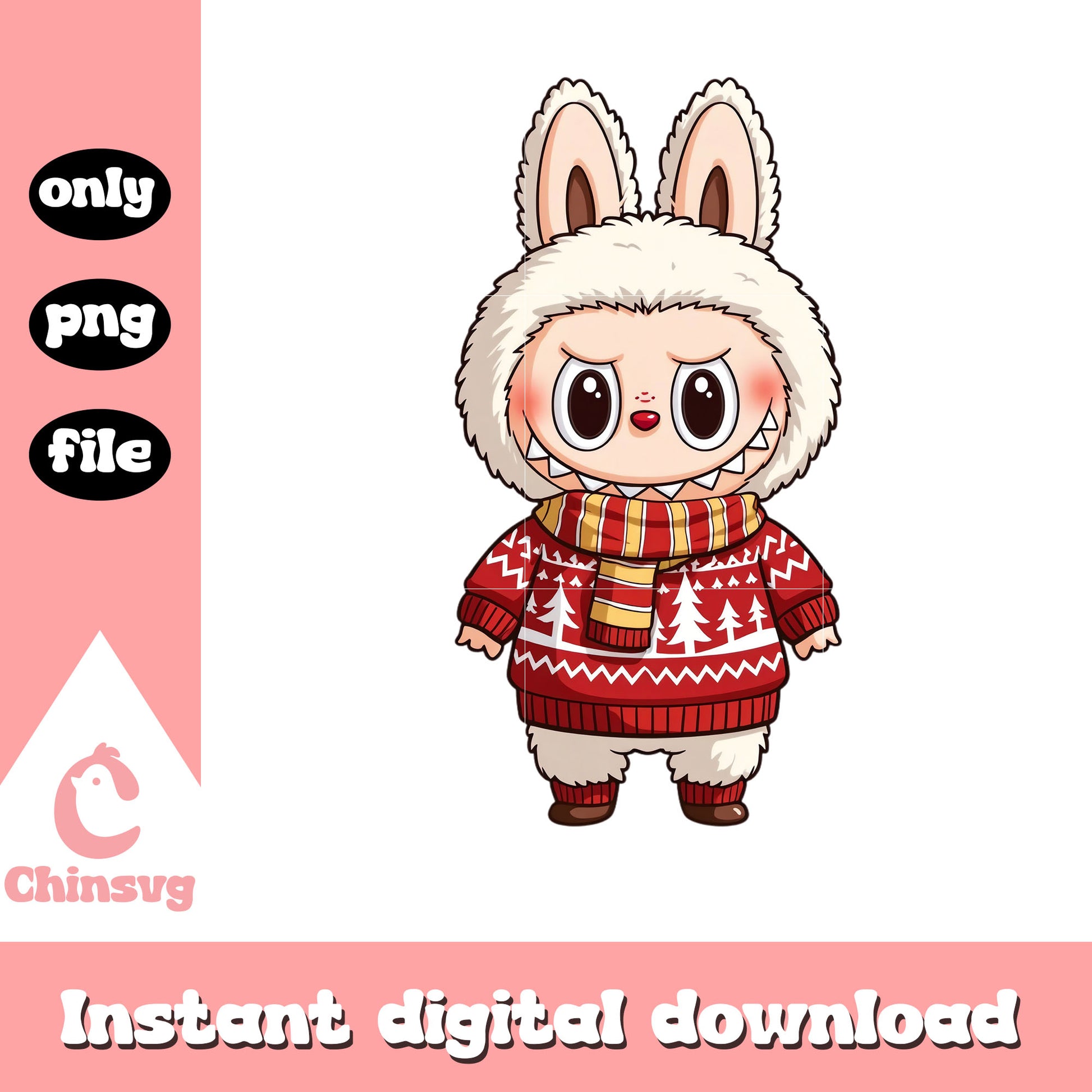 Monster labubu sweater christmas png, labubu series png