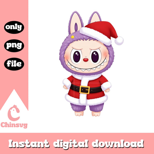 Monster labubu wear christmas outfit png, labubu box png