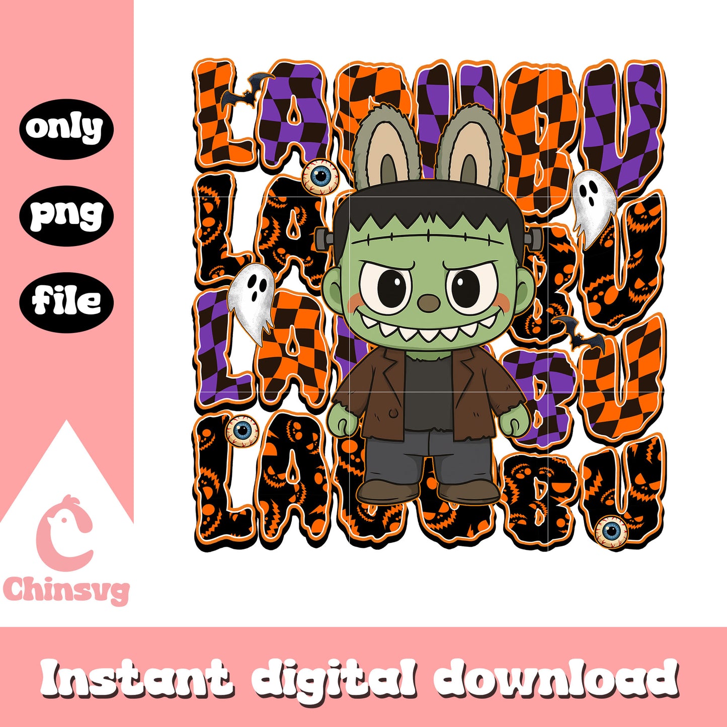 Monster mash labubu doll png, monster mash character png