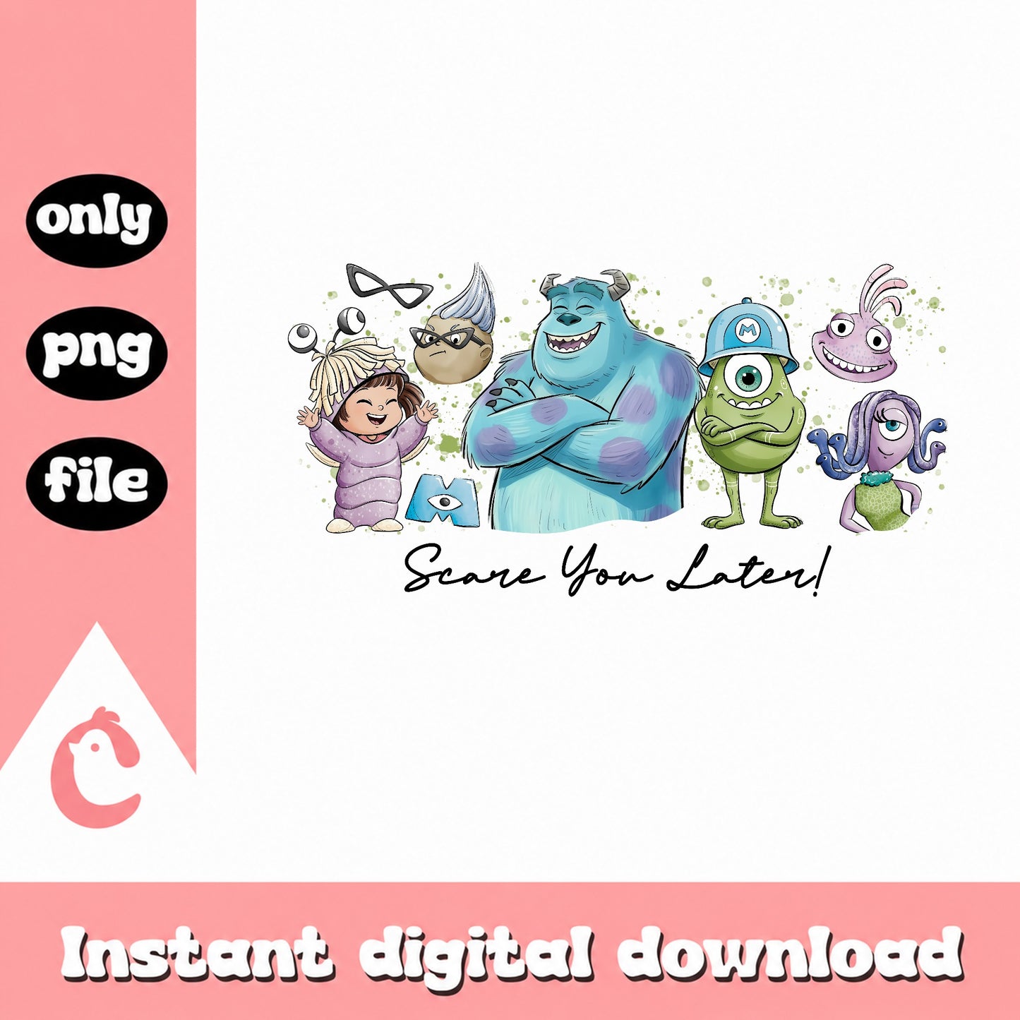 Monsters Inc Scare You Later PNG, Disney Pixar PNG, Sulley Mike PNG