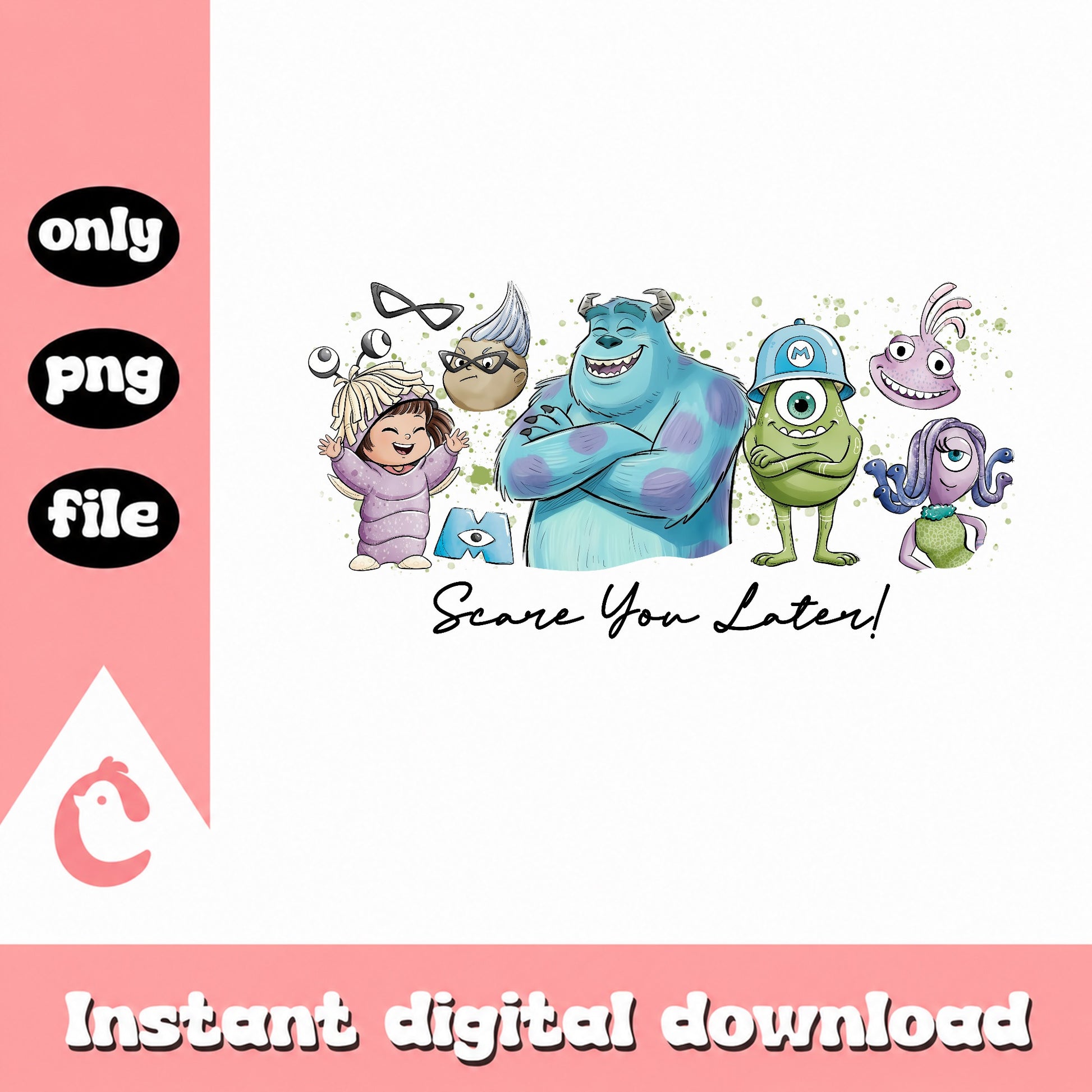Monsters Inc Scare You Later PNG, Disney Pixar PNG, Sulley Mike PNG