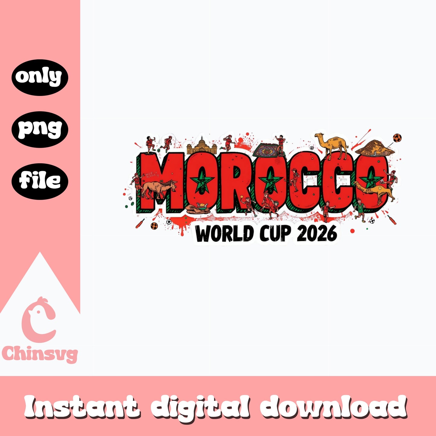 Morocco World Cup 2026 PNG, Soccer Fan Shirt, Football PNG