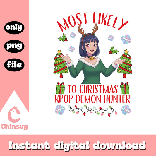 Most likely to christmas kpop demon hunters png, spirit christmas png