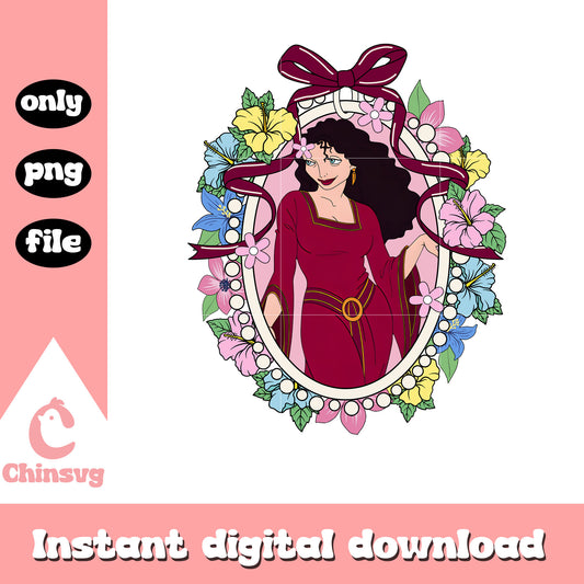 Mother Gothel mirror design png, disney cartoon characters png