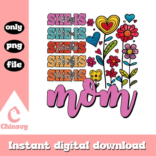 Mother day mom quotes png, mother's day png, she is mom png