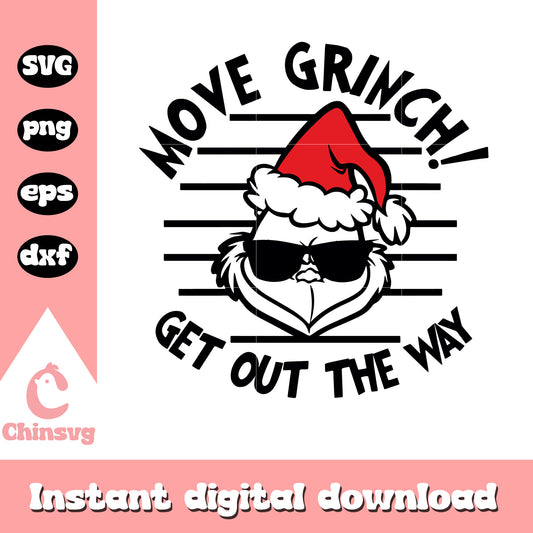 Move grinch get out the way svg, grinch face outline​ svg