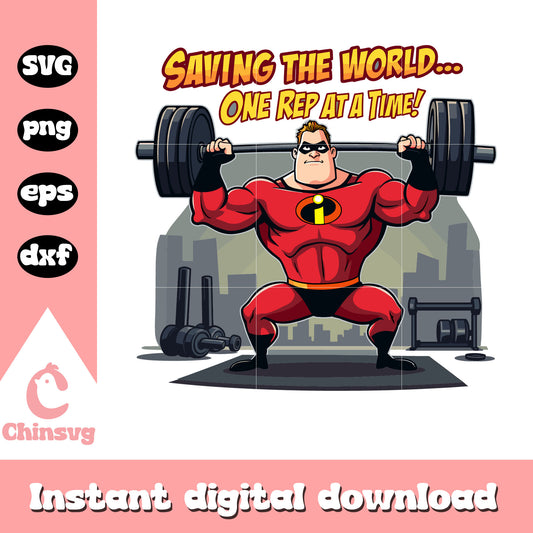 Mr. Incredible saving the world svg, the Incredible svg, cartoon svg