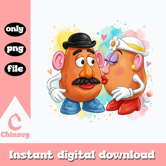 Mr And Mrs Potato Head Couple PNG, Toy Story PNG, Valentine PNG