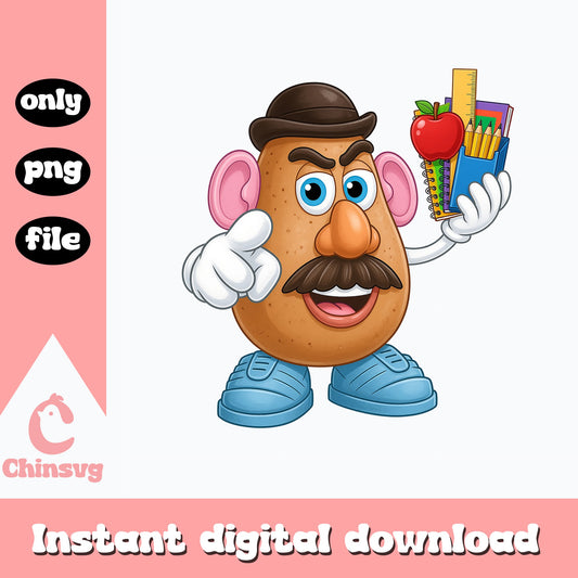 Mr Potato Head Back To School PNG, Toy Story PNG, Teacher PNG