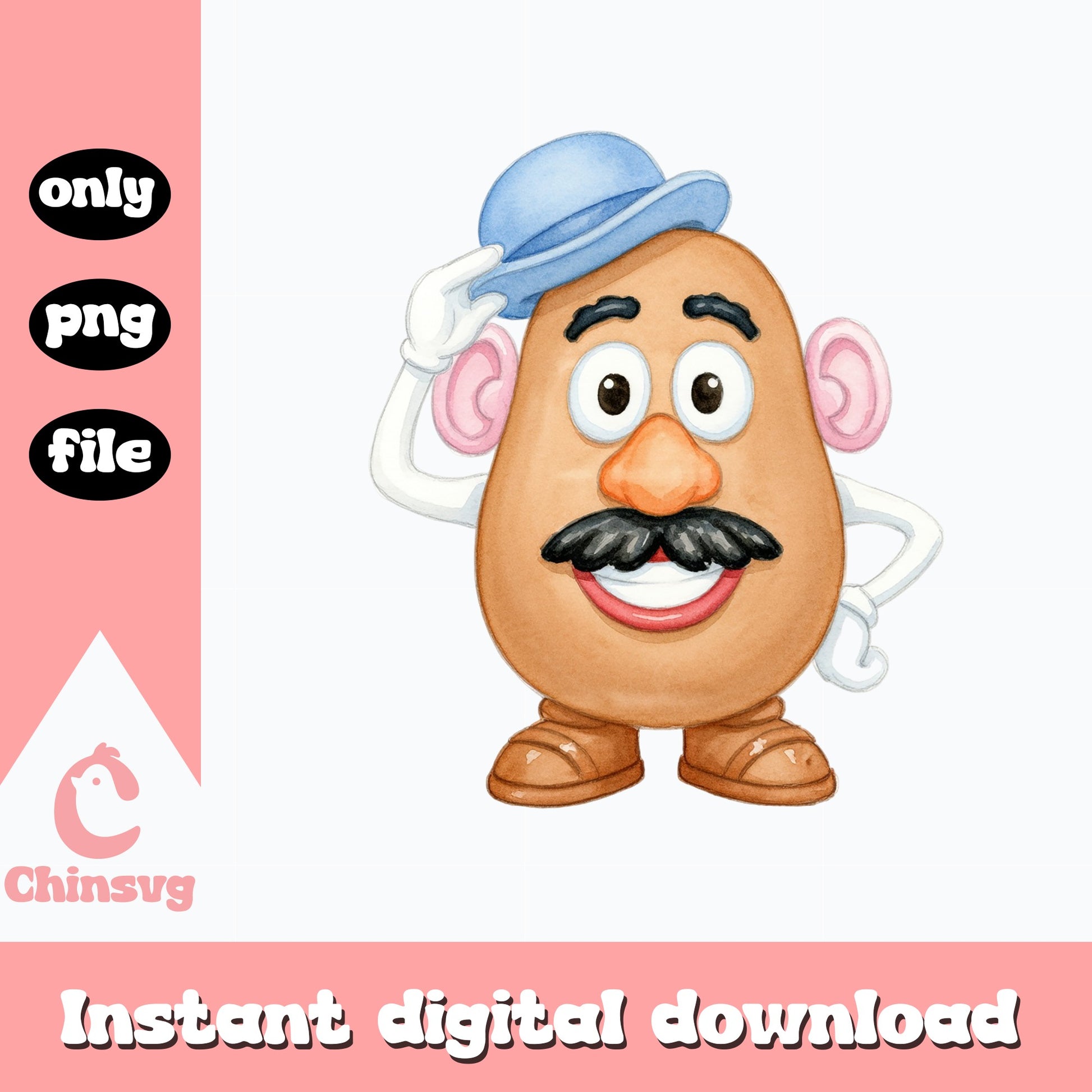 Mr Potato Head Watercolor PNG, Toy Story PNG, Disney PNG