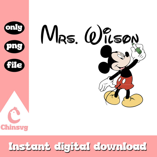 Mrs.wilson mickey mouse character png, mickey mouse png