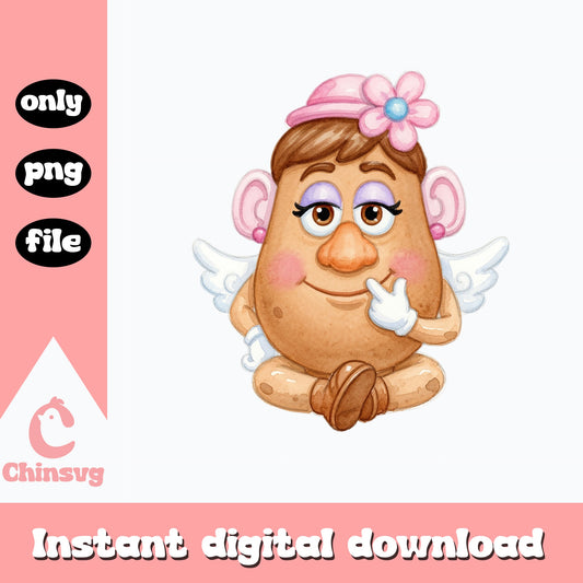 Mrs Potato Head Valentine Angel PNG, Toy Story PNG, Cupid PNG