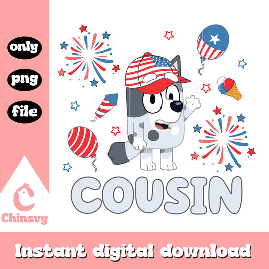 Muffin cousin dog happy 4th of july png, muffin dog disney png