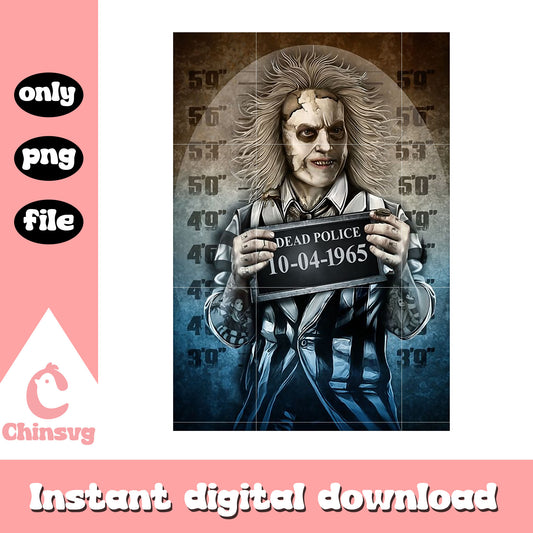 Mugshot Beetlejuice date police png, Beetlejuice horror character png