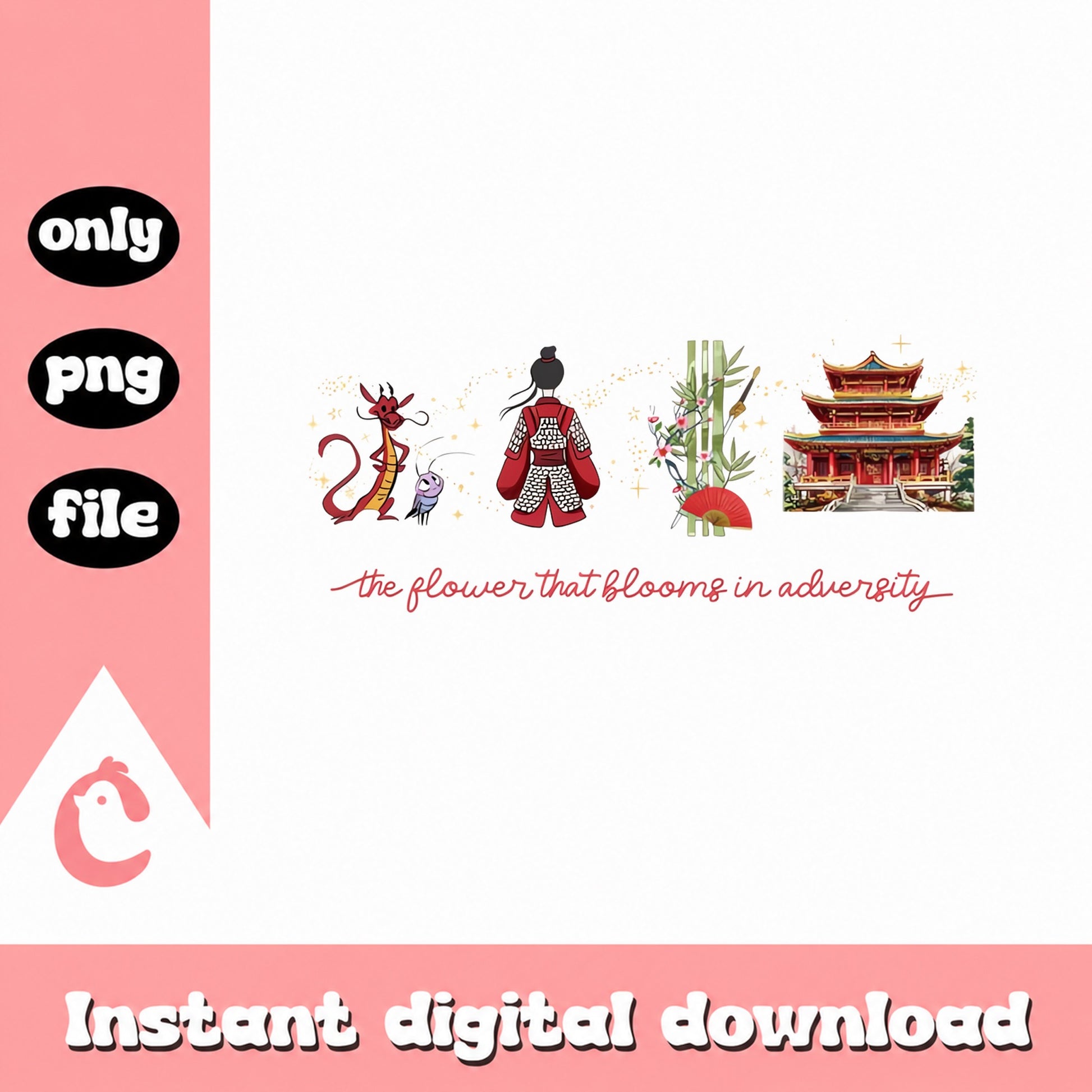 Mulan Disney Princess SVG Bundle, Chinese Culture Clipart, PNG