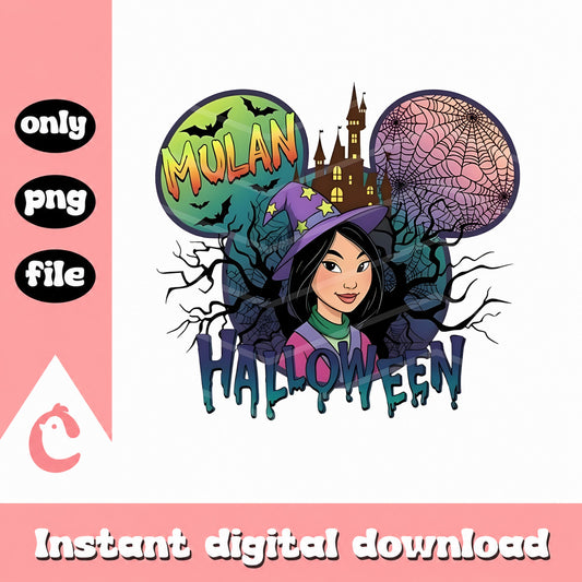 Mulan Halloween SVG, Disney Princess Halloween, PNG File