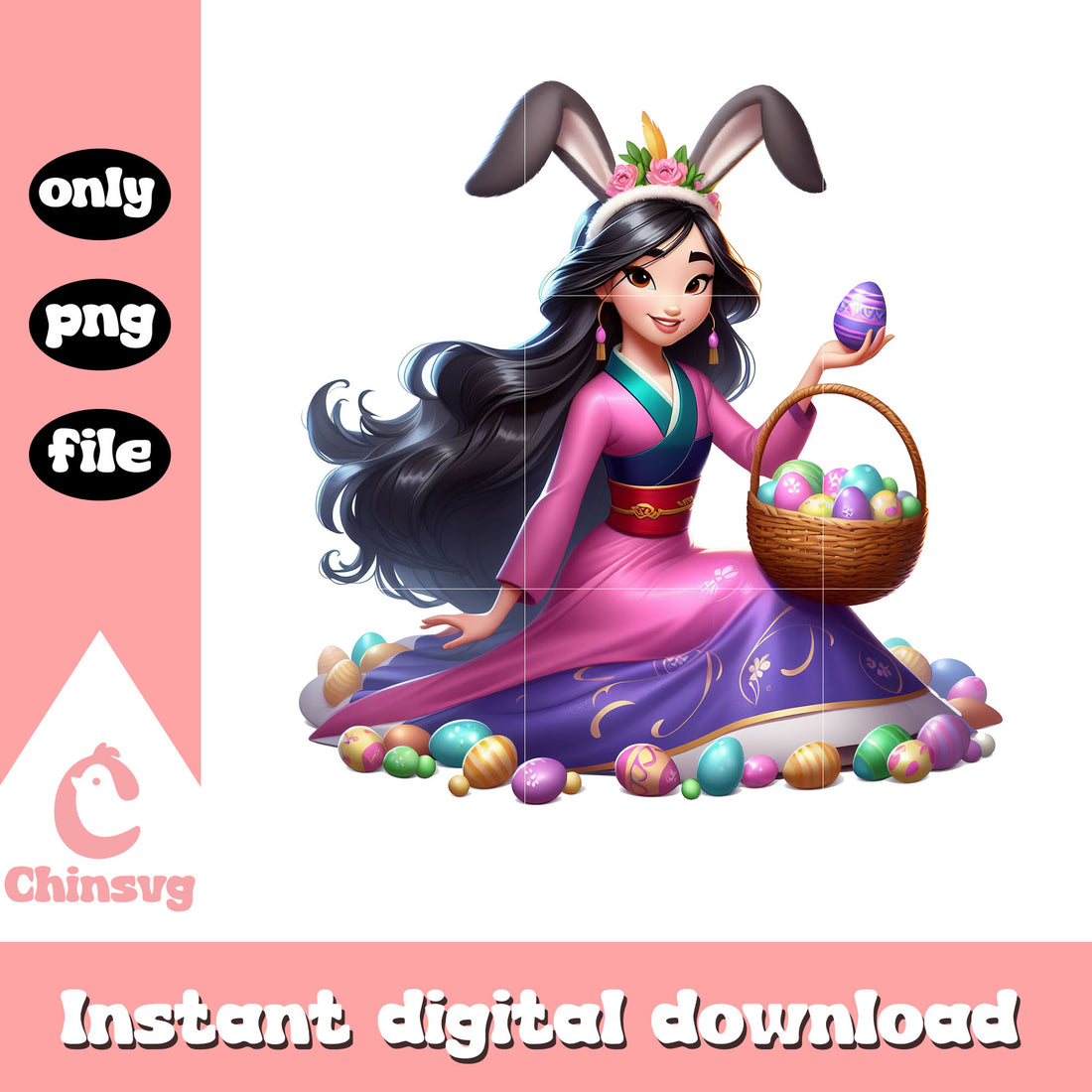 Princess Rabbit Easter Mulan disney princess easter bunny png, easter day png, princess png ...