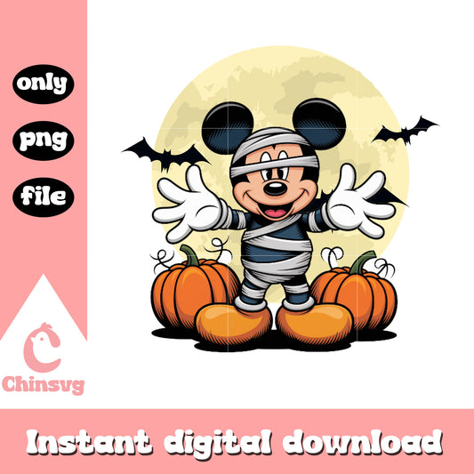 Mummy mickey and halloween moon png, halloween ends png