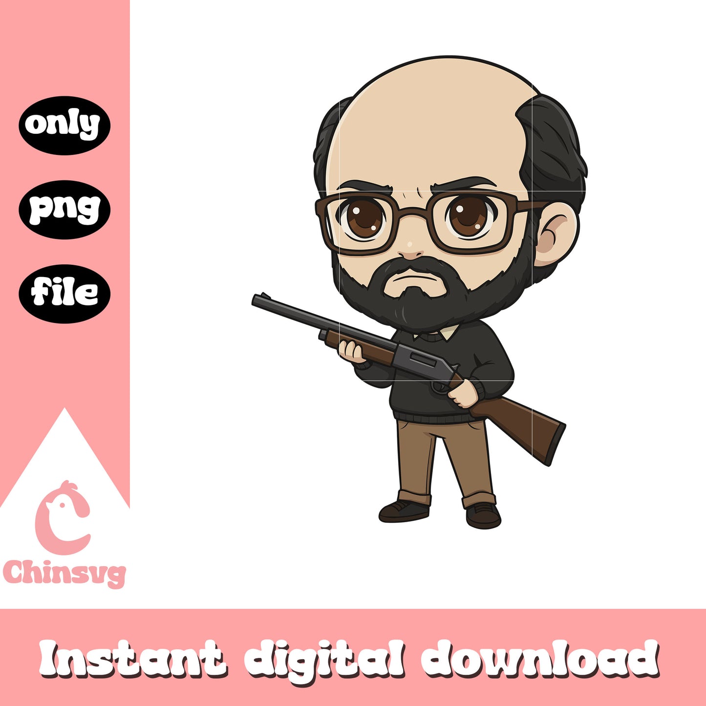 Murray bauman chibi design png, murray bauman stranger things​ png