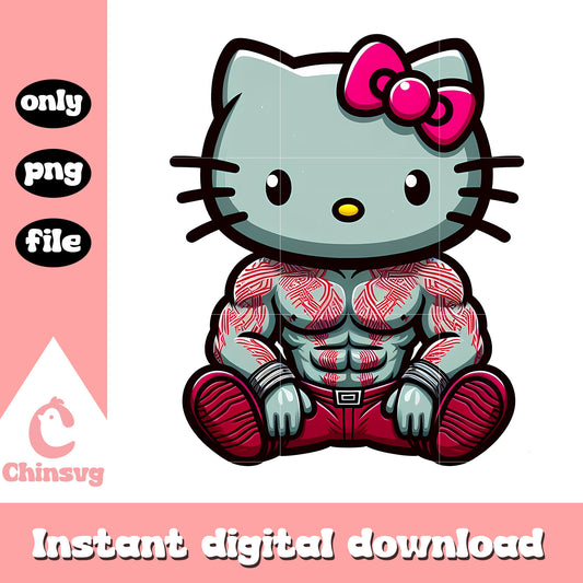 Muscle hello kitty costume png, avengers png, marvel movies png