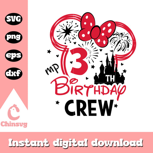 My 3rd birthday crew svg, minnie mouse ears svg, minnie mouse svg