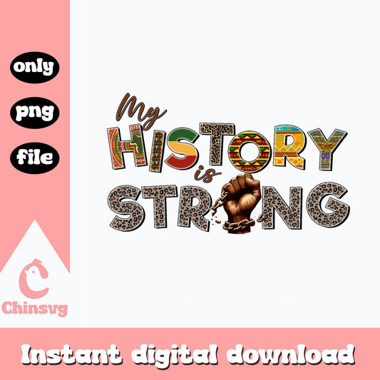 My History Is Strong PNG, Black History Month PNG, Juneteenth PNG