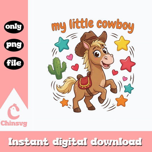 My Little Cowboy PNG, Cute Horse Cowboy PNG, Western Baby PNG