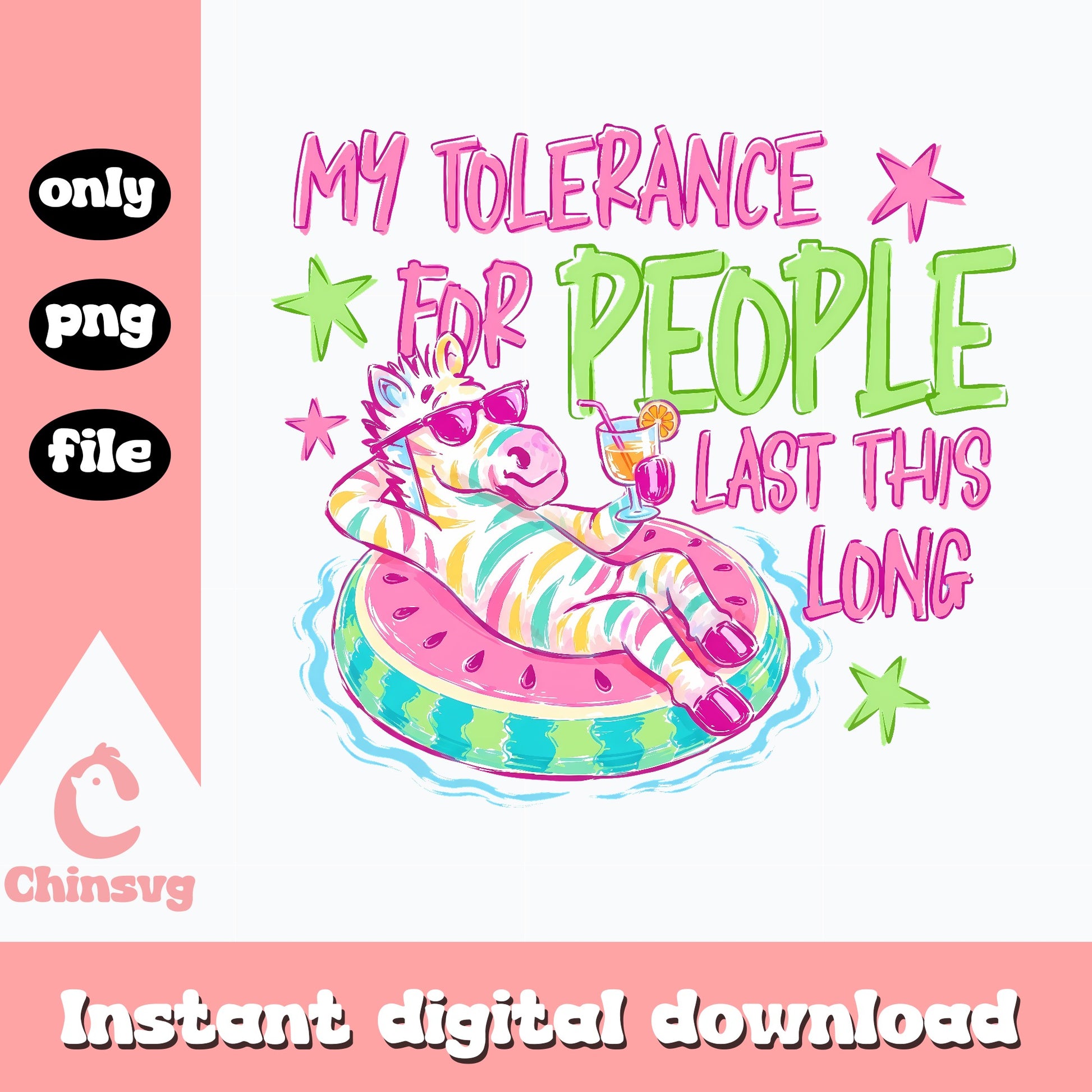 My Tolerance For People Llama SVG, Summer Pool Float PNG, Funny SVG