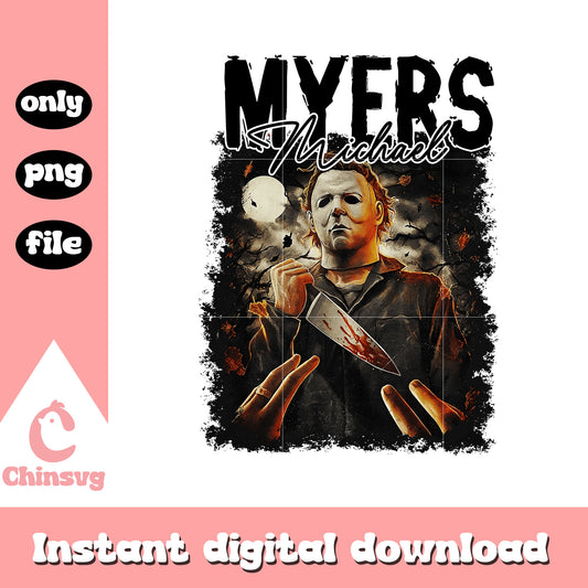 Myers michael drawing picture design png, halloween decor png