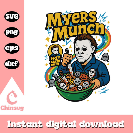 Myers munch skull design svg, michael myers svg, halloween svg