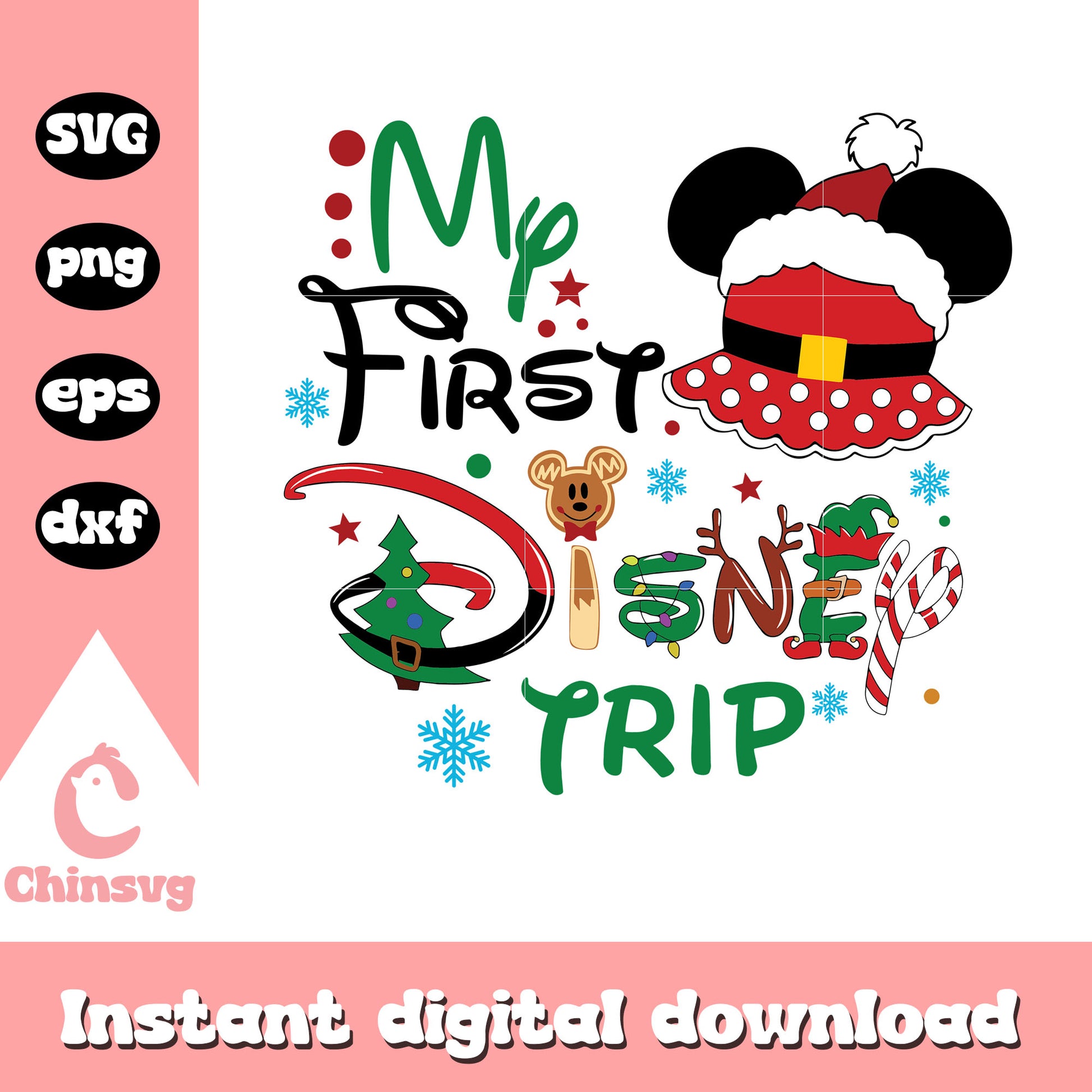 My first disney trip christmas day svg, disney trip svg, merry christmas svg
