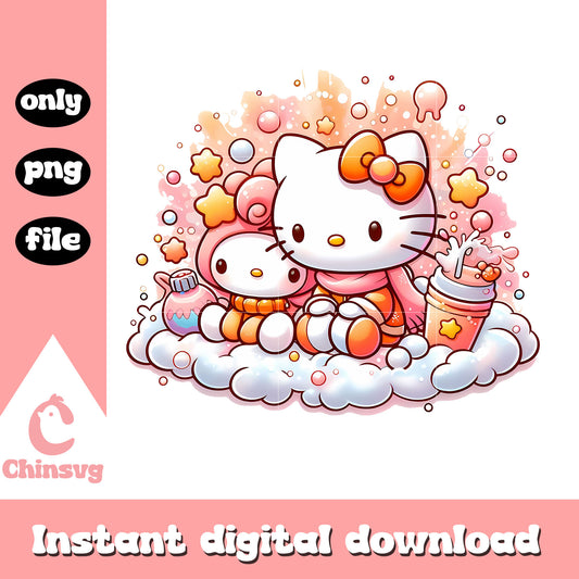 My melody and hello kitty character png, sanrio character png