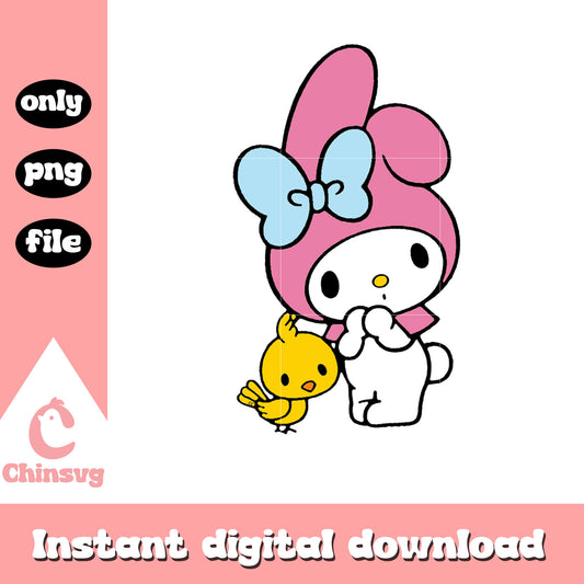 My melody and her chick png, my melody png, hello kitty png