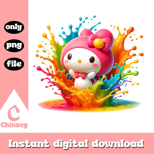 My melody colorful milk png, my melody png, sanrio cartoon png