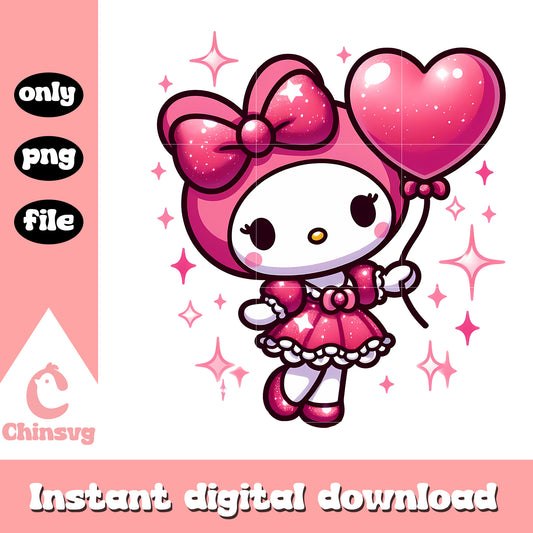 My melody on valentine day png, sanrio characters png, valentine png