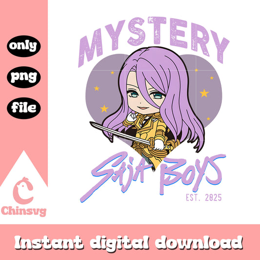 Mystery saja boys est 2825 design png, kpop demon hunters boys names png