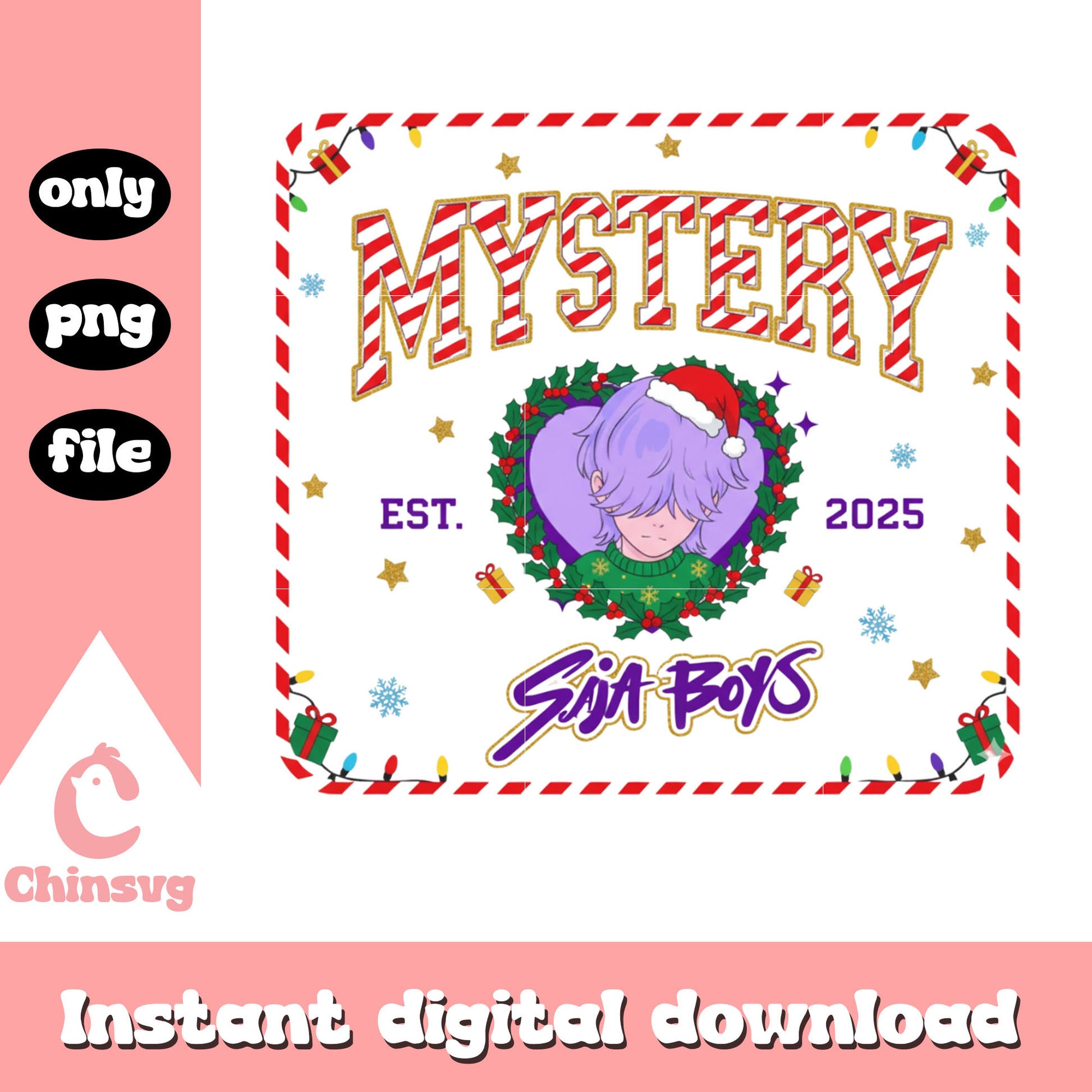 Mystery saja boys merry christmas png, mystery kpop demon hunters png