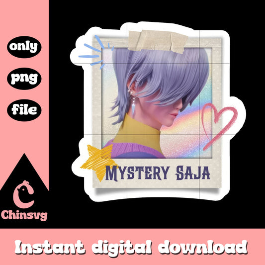 Mystery saja sticker design png, mystery kpop demon hunters png