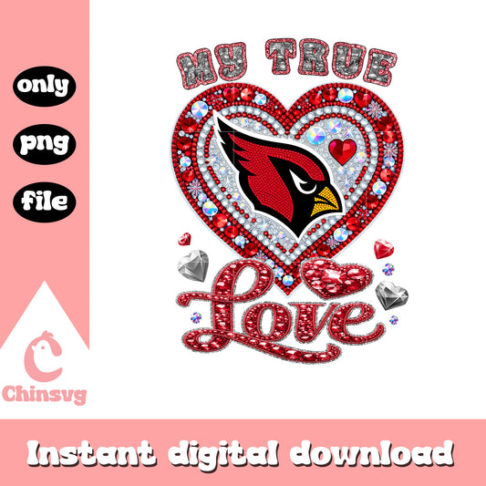 My true red heart cardinals png, arizona cardinals logo​​ png