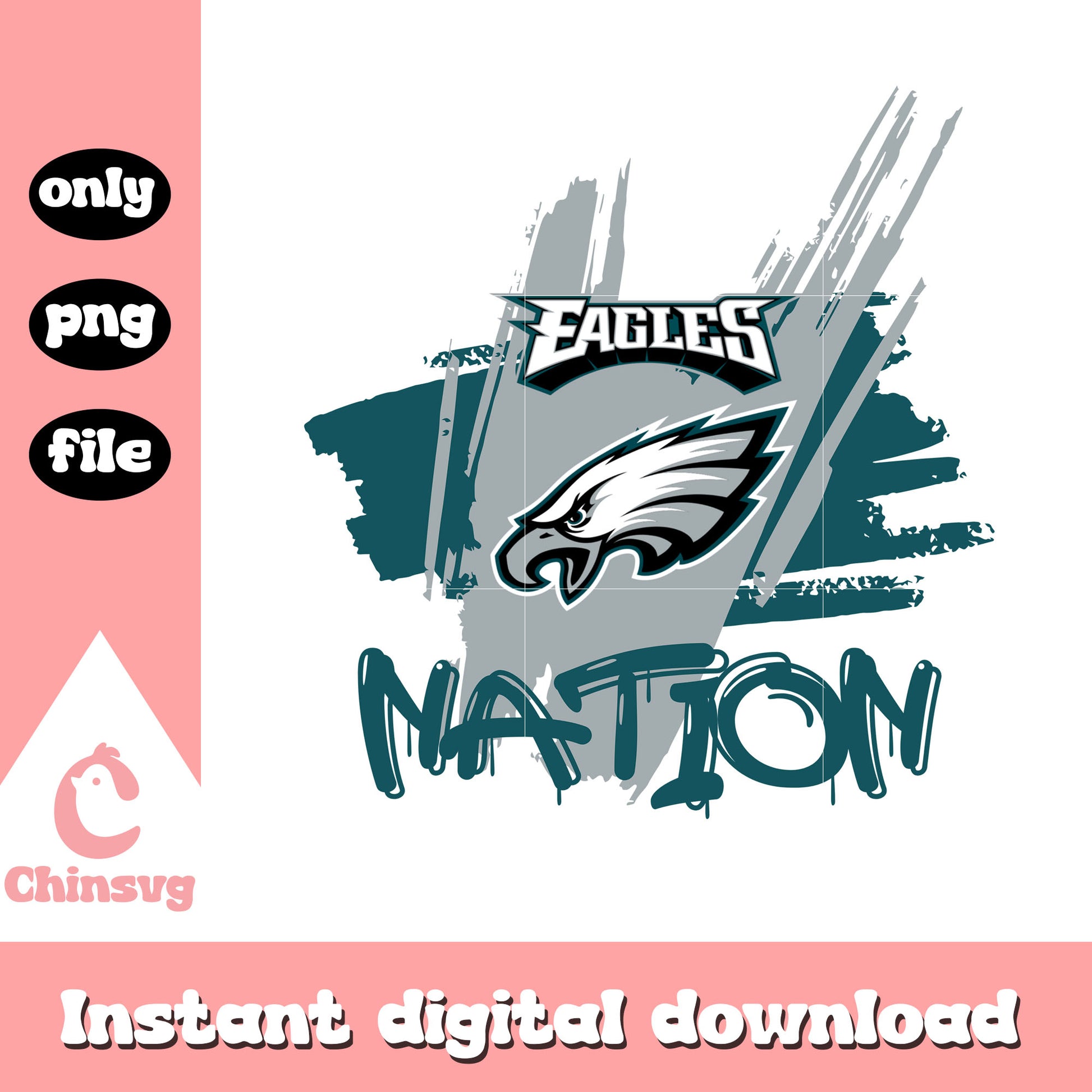 NFL Eagles nation logo design png, Philadelphia Eagles png