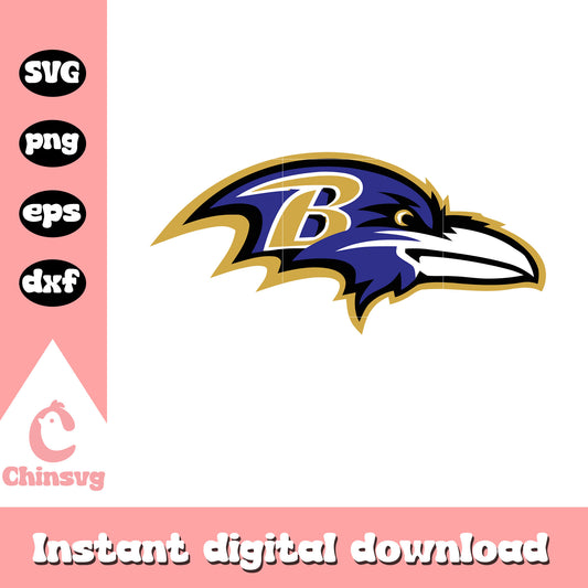 NFL baltimore ravens team logo design svg, nfl lines svg