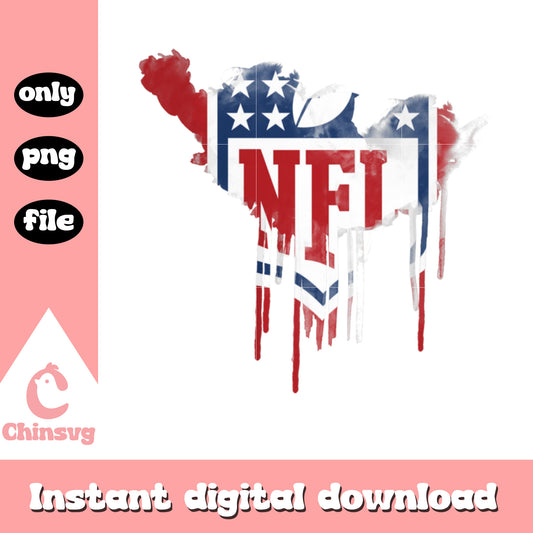 NFL flag logo dripping design png, nfl football png