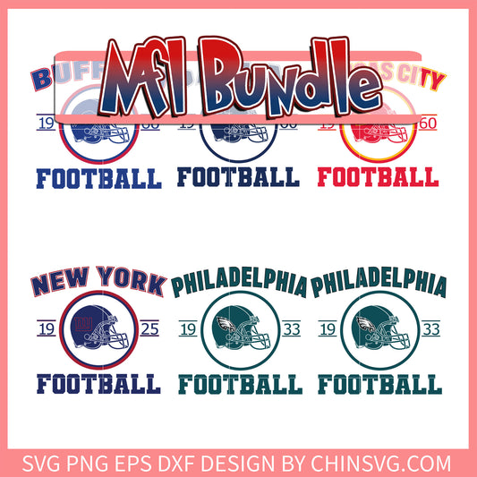 NFL team logo football bundle svg, nfl game tonight svg