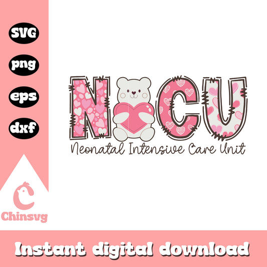 NICU nurse valentine neonatal intensive care svg, NICU nurse svg