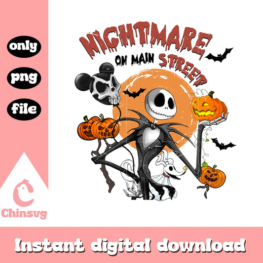 NJack nightmare on main street balloon design png, jack skellington art png
