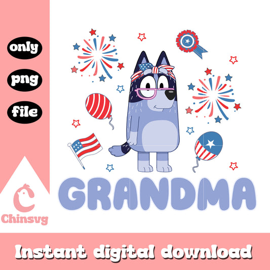 Nana grandma dog happy 4th of july png, nana dog disney png