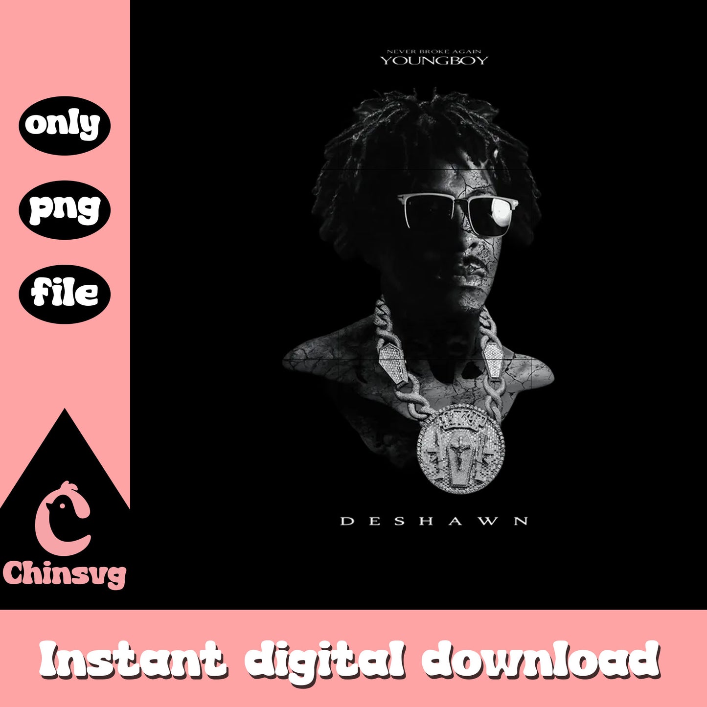 Never broken again youngboy black white png, nba youngboy tour​ png