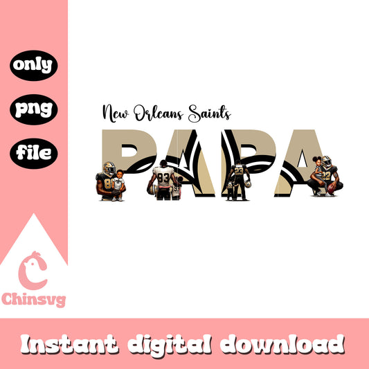 New Orleans Saints papa nfl text design png, nfl Saints png