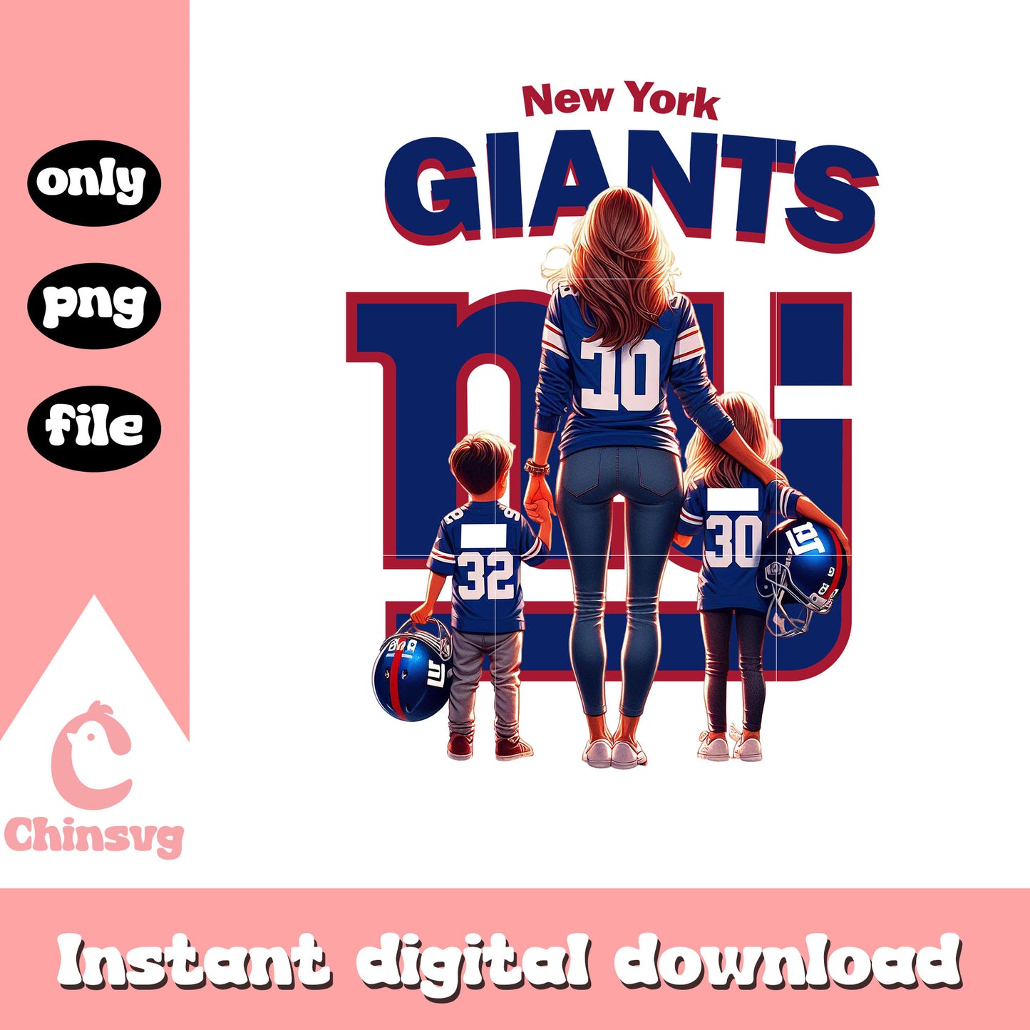 New York Giants logo mom and kids png, nfl superbowl png
